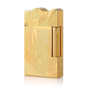 Gold Sleep Mermaid Pattern Vintage Lighter Cigarette Smoking No Gas Lighters Classic Sound Metal Fire Men Collection 3HRW