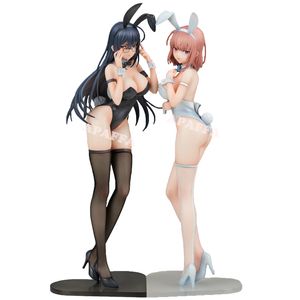 Finger Toys 29cm IKOMOCHI Original karaktär Black Bunny Aoi Sexig Anime Girl Figure White Bunny Natsume Action Figur Vuxen Model Doll Toys