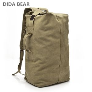 School Bags Man Travel Backpack Large Capacity Mountaineering Hand Bag High Quality Canvas Bucket Shoulder Men Backpacks 230905