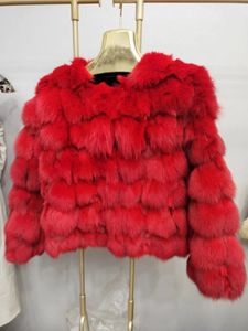 Womens Fur Faux 100 ٪ سترة طبيعية معطف حقيقي Winter Women Fashion 55cm Streetwear 230904