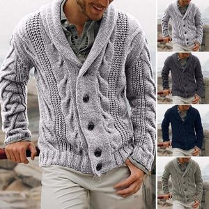 Men's Jackets Men Autumn Winter Sweater Cardigan Single-breasted Fashion Lapel Coats Knitted For Chaquetas Hombre