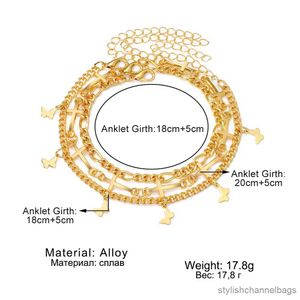 Charm Bracelets Gold Color Bracelet for Women Chain Butterfly Pendants Charm Summer Bracelets Set Fashion Jewelry Gifts R230905