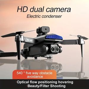 Cool upplyst drönare 5-vägs hinderundvikande Dual Camera LED-ljus med elektrisk justering, huvudlöst läge, en knapp Auto Return, Altitude Hold Mode, WiFi FPV Drone