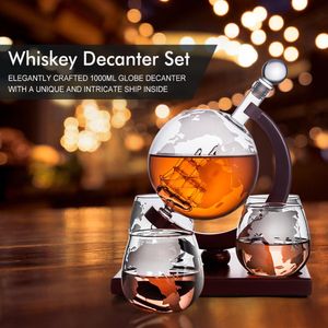 Weingläser NANCIHUI 1000 ml Whiskey-Glas-Dekanter-Set, bleifreies Glas, Küchenzubehör, Getränkespender, kreativer Globus-Dekanter 230905