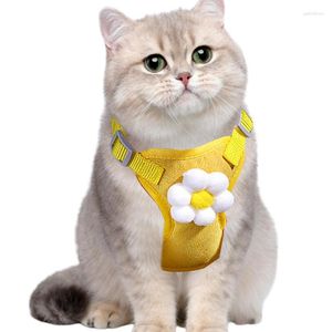 Dog Collars Cat Harness Vest Chest Rope Set Reflective Breathable Adjustable Pet For Small Medium Dogs Outdoor Walking