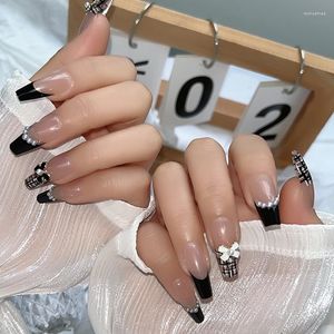 False Nails 24pcs/box Press On Cute Nail Art Wearable Fake Heart Tips With Glue And Sticker Wearing Tools As Gift