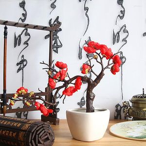 Fiori decorativi simulati fiori di prugna rami di seta artificiale tavolo di casa sala decorazioni per il desktop decorazione di piante finte per feste di nozze fai da te