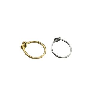 Einfache Mode-Stil-Accessoires Knoten Kreis Fingerring für Frauen Messing vergoldet 18K Gold