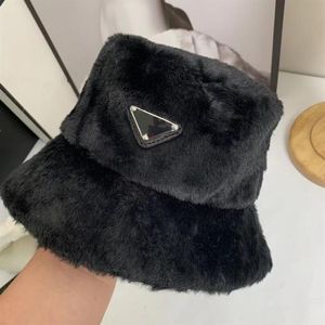 Designer Winter Fur Bucket hat for Women Fashion Thick Warm Ladies Fisherman hats Caps Ear Warmer297r