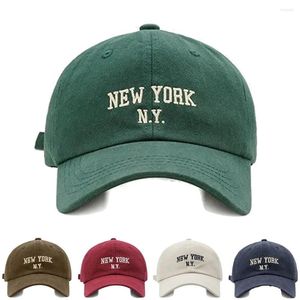 Top Caps 1pcs York Wome'un kadın erkek beyzbol sporu güneş şapkası üst kpop yumuşak snapback retro hip-hop pamuk şapkalar