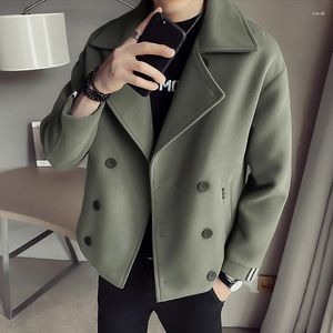 Giacche da uomo Giacca doppiopetto autunnale Cappotto di lana Top Giacca a vento corta invernale Cappotto bello Abbigliamento maschile