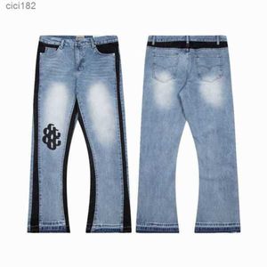 23SS Top Craft Mens Jeans Designer Retro Fashion High Street Trasiga hål Jeans Oljefärg Splash Ink Pantsvuao9362 13908
