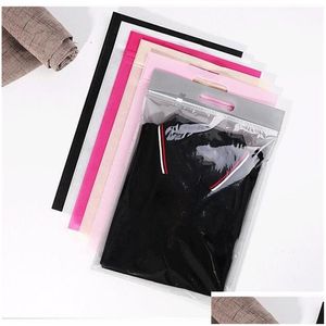 Packing Bags Wholesale 30X40Add5Cm 6 Colors Hand Held Garment Bag Zipper For Clothes Protable Self Sealing Packaging Drop Delivery O Ot8Q7