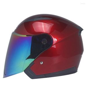 Motosiklet Kaskları Moto Kask Açık Yüz Capacete Para Motocicleta Cascos Yarışı Jiekai Vintage ile Çift Lens