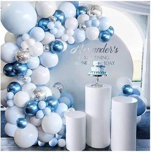 Andra evenemangsfestleveranser Balon Ulang Tahun Garland Lengkungan Kit Baby Shower Dekorasi Pesta Ulang Tahun Biru Globo 1 Anak Laki Laki 230905