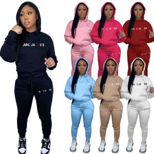 2023 Autumn Womens Tracksuits 2 Pieces Pants Set Hoodies Sweatsuits mode New Letter Tryckt Hooded Jogger Suit