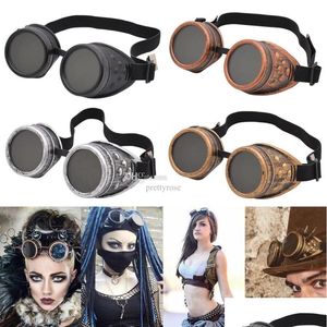 Party Decoration Halloween Goggles Steampunk Glasses Vintage Welding Punk Gotic Solglasögon Fashion Retro Cyber ​​Drop Delivery Home G DH8QC