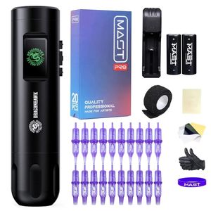 Dragonhawk Wireless Tattoo Kit X7 Rotary Smart Pen 1800 mAh Akku Patronen Nadeln TZ-012