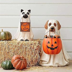 Andra evenemangsfestleveranser Halloween Dog Elf Candy Bowl Ornament Pumpkin Festival Party Decoration Gift Home Storage Supplies Halloween Decors Accessories 230905