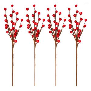 Decorative Flowers Elegant Foam Berries For Winter Weddings Holiday Decor Eye-catching Artificial Holly Berry Home Xmas