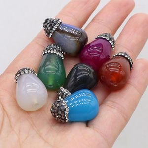 Pendant Necklaces Natural Stone Gem Water Drop Diamond Multicolor Bead Handmade Craft Necklace Bracelet Earring Accessories For Woman Size