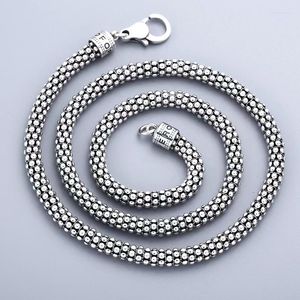 سلاسل S925 Sterling Silver Ltalian Popcorn Chain Men Men Guy Trace Mens