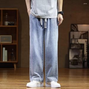 Calças masculinas 2023 calças de brim baggy streetwear harajuku moda casual calças largas japonês simples masculino denim