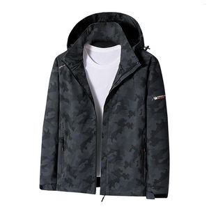 Herrjackor Mens Light Weight Jacket Rain Coat Man's Fall and Winter Camouflage Tryckt American Made