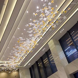 Chandeliers Large Sales Department Hall Shaped Ribbon Chandelier Shopping Mall Art Modeling Light Beauty Salon Club Non-standard Project Lig