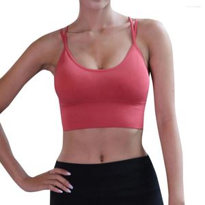 Kvinnors tankar Kvinnor Athletic Running Sports Bh Fitness Sömlös vadderad Vest Tank Tops Croped Y2K Söta topp lyxkläder