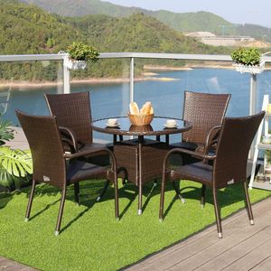 Camp Furniture Outdoor Table And Chair Rattan Balcony Five Piece Set