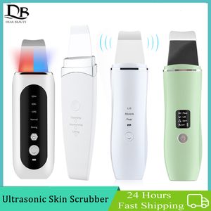 Face Care Devices 3 Type Ultrasonic Skin Scrubber Deep Face Cleaning Acne Blackhead Remover Spatula Peeling Shovel EMS Skin Lifting Machine 230906