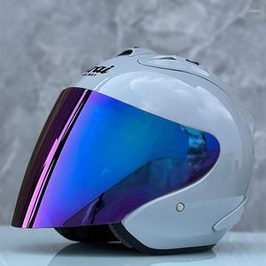 Caschi moto 4 SZ Mezza casco grigio cemento da donna e da uomo Casco Casque Stagione estiva Sicurezza Lente singola