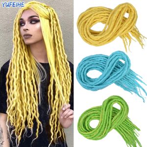 Human Hair Bulks Synthetic Dreadlocks for Women Wool Dreadlocks Crochet Hair Extensions Colored Hairpieces Ginner Hair Ombre Purple Natural Balck 230906