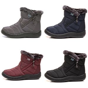 Gai Warm Ladies Snow Boots Light Cotton Women Shoes Black Red Blue Gray in Winter Outdoor Sports Sneakers