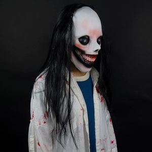Party Masks Halloween Horror Grimace Ghost Mask Scary Zombie Latex Hud med långt hår Realistiska läskiga cosplay -rekvisita 230905