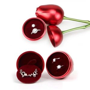 Decorative Flowers Wreaths Metal Red Rose Simation Flower Bud Gift Box Immortal For Love Confession Valentines Day Wedding Decorat Dhdkt