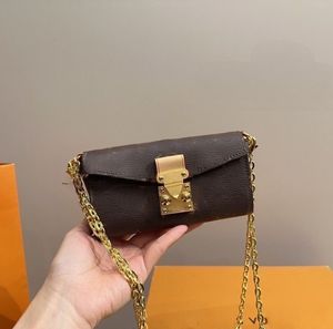 Tasarımcı Crossbody Bag Baget Çanta Luxurys Çanta Haberci Çanta Bitsy Mini Çanta Orijinal Deri Omuz Zincir Çantası Çift Zincir Çanta Eski Çiçek Tuval Çanta