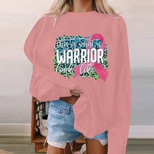 Women's Hoodies Fight Breast Cancer Pink Logo Crew Neck Sweatshirt River Vixens Baseball Tee