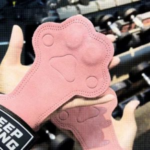 Sports Gloves 1Pair 2/3layers of Cowhide Weight Lifting Grips With Wrist Straps Lifting Straps Gym Deadlifts Pull Ups Cat Claw Lifting Grip 230905