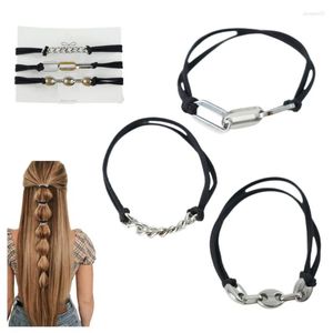 Haarspangen, 3 x Krawatten-Armband mit Metallclip, schwarze elastische Krawattenarmbänder für Damen, Haarband, kein Schaden, Pferdeschwanz-Halter, 40 GB