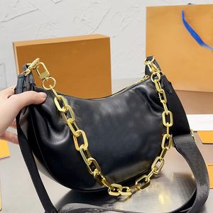 Women Hobo Moon Bag Peas Chain Axillary Bag Designer Bag Crossbody Underarm Shoulder Bags Quilted Purse Cow Leather Jacquard Lining Embroidered Woven Wide Strap