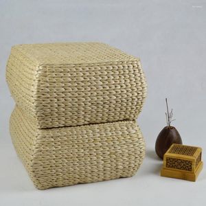 Cuscino Sgabello di paglia Cuscini decorativi per divano Piccolo divano in tessuto Pouf lavorato a mano Tappetino Scarpe da casa Fasciatoio Poggiapiedi intrecciato per bambini Giardino