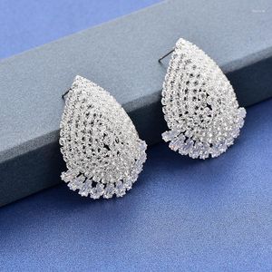 Stud Earrings CHICVIE Fashion Water Drop Crystal For Women Silver Earring Wedding Jewelry Statement Geometric SER190079