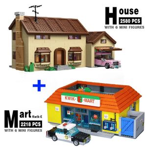 Simps Houseの構築ブロックKwik-e-Mart Bricks Model互換71006 71016キッズおもちゃの誕生日ギフト16005 16005 230906