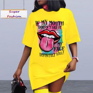 Plus size Dresses XL5XL Summer Size Dresse Clothing Street Sexy Printing Short Sleeve Mini Female Outfits Wholesale Drop 230905