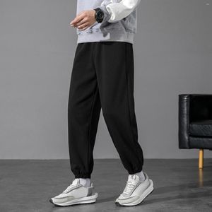 Calças Masculinas Outono Confortável Casual Leggings Esportes Cor Sólida Guardas Grandes e Altas