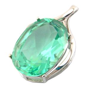 Big stone pendant Newest designsilver jewelry pendant green spinel pendant women necklaceNatural stone pendant