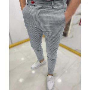 Calça Masculina Listrada Casual Lápis