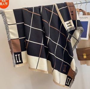 Fashion Cashmere Scarf Feel Plaid Tassel Shawl Couple Warm Artificial Cashmere Scarfs All-Match Car Cold-Proof Small Blanket